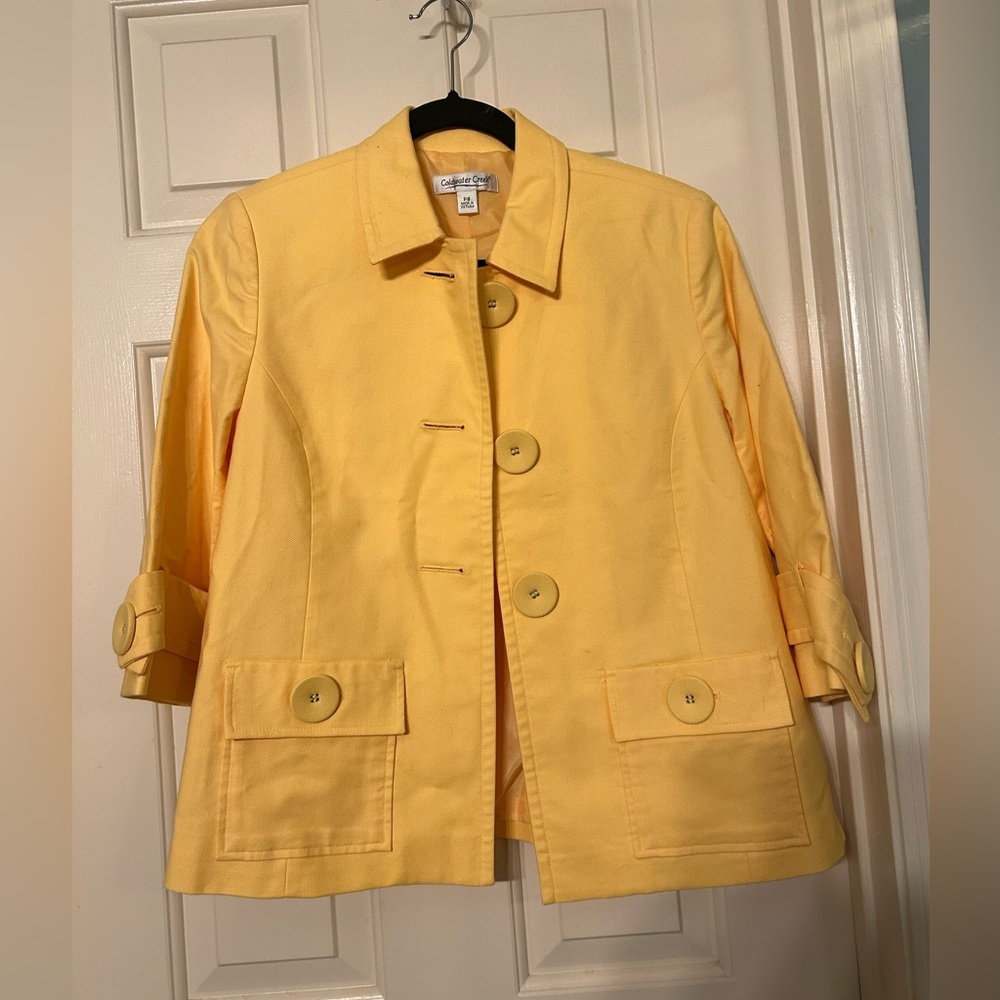 Coldwater Creek yellow jacket 3/4 sleeves size 8P